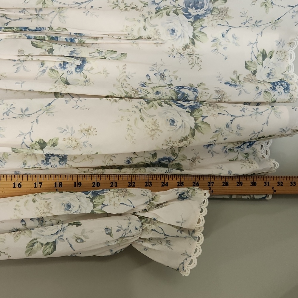 Altar'd State Fern Floral Mini Dress Ivory Blue Babydoll Puff Sleeve Cottagecore - Picture 9 of 14